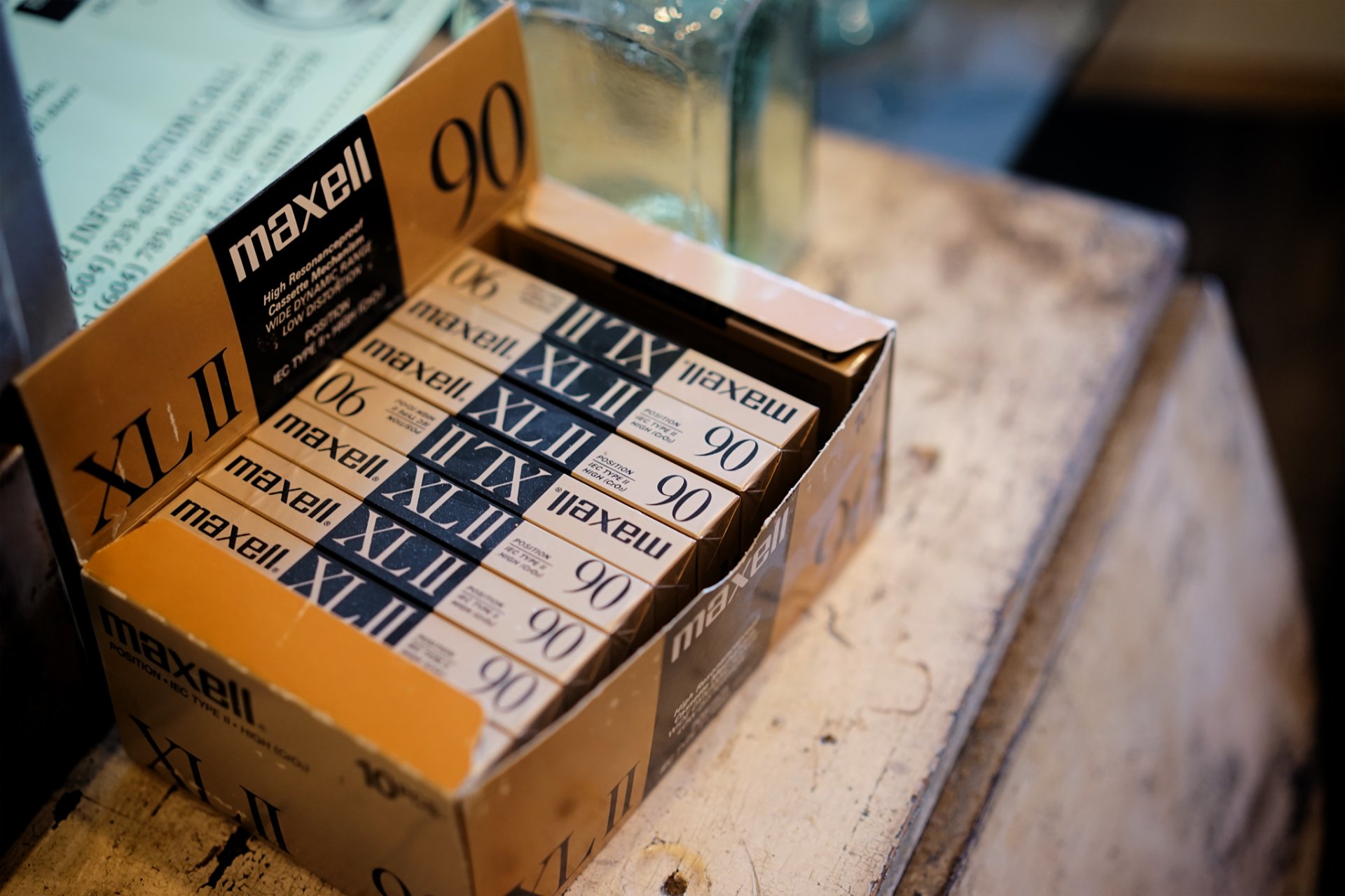 maxell kasety muzyka box tło