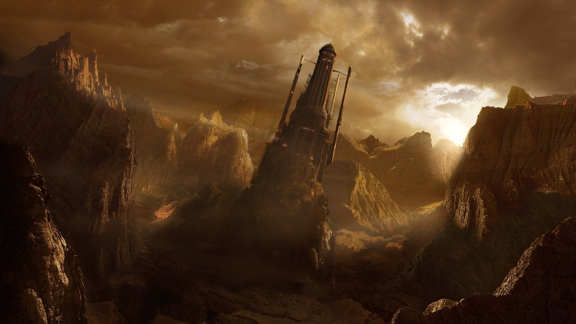 zmierzch mgła skały