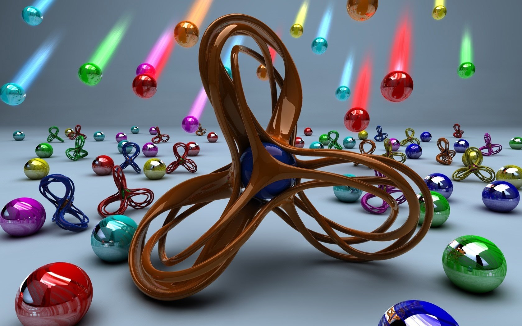 spadające obiekty kolorowe kulki połysk fantazje tekstury