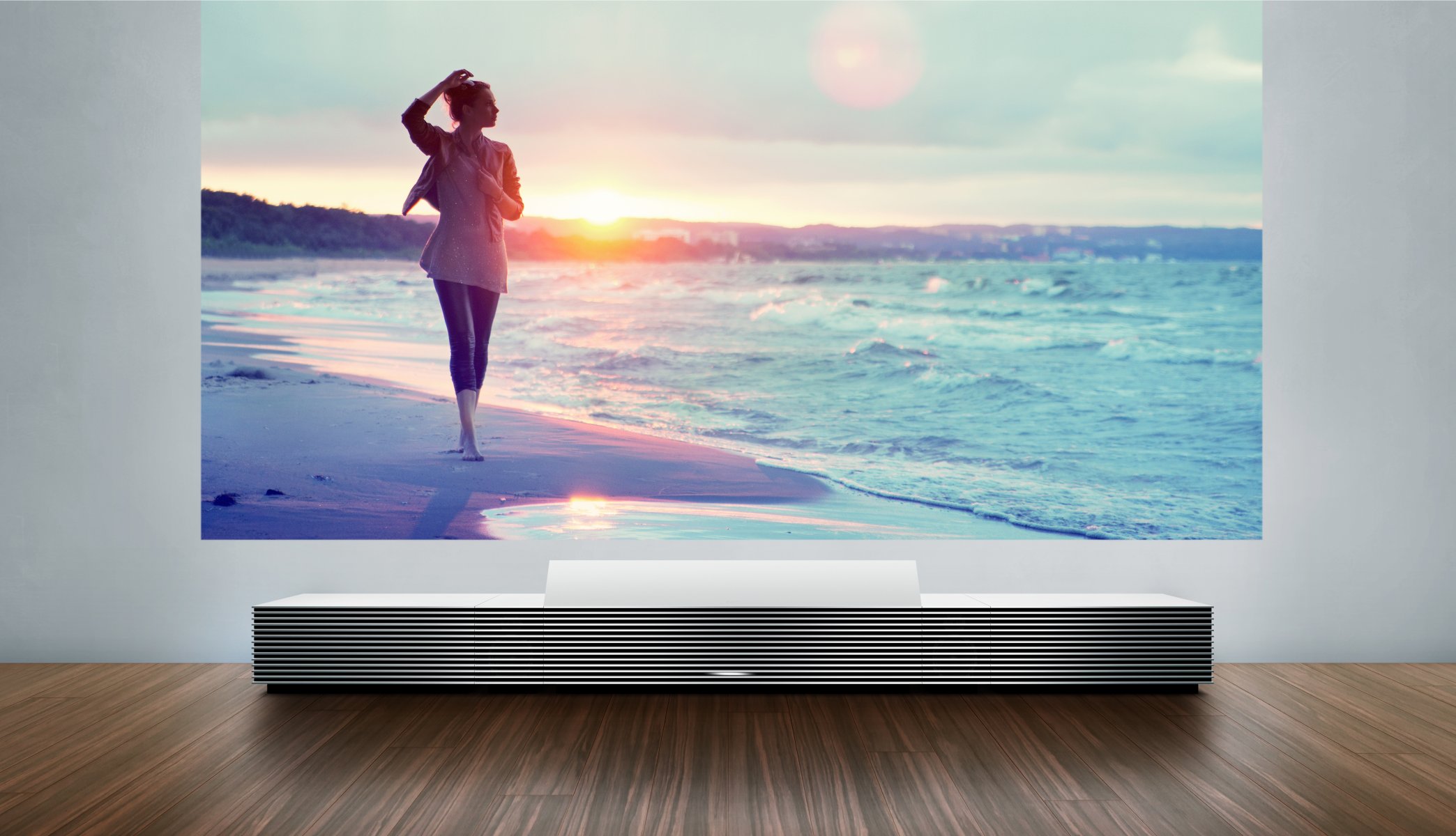 ony lspx-w1 projektor dziewczyna zachód słońca hi-tech hq tapety