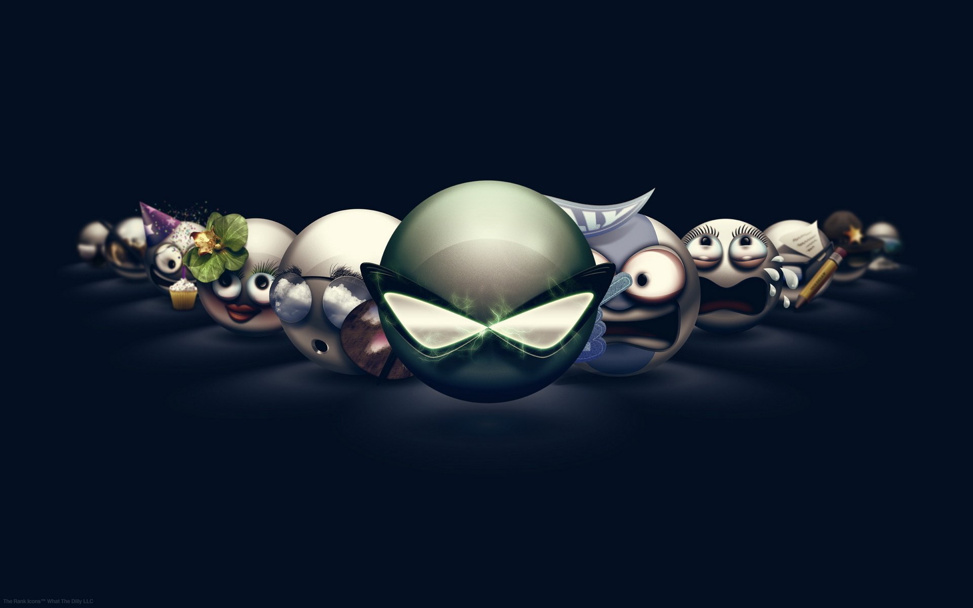 wszelkiego rodzaju twarze emotikony kulki maski