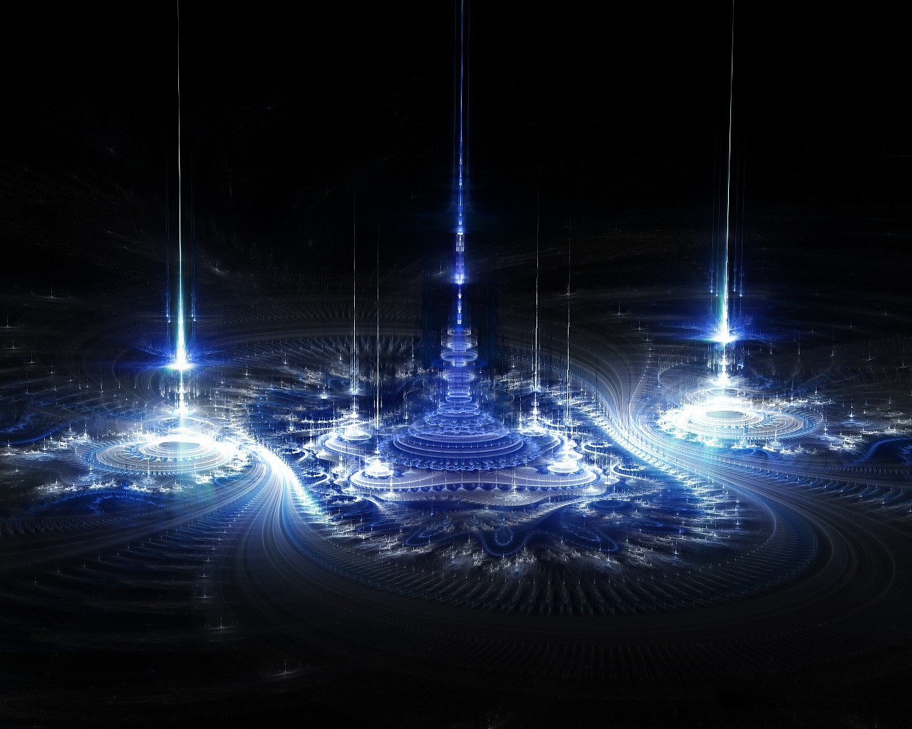 fraktale niebieski czarny