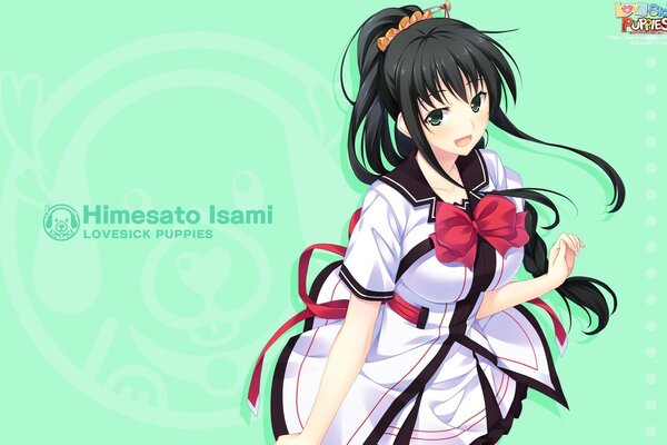 Rysunek dziewczyna z czarnymi włosami