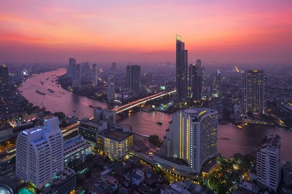 Tajlandia migawka nocnego miasta