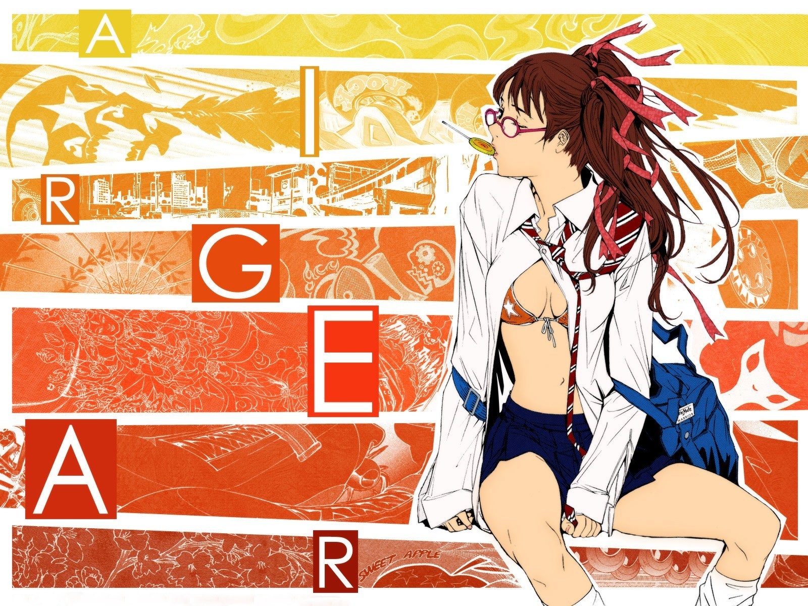 dziewczyna lizak ciemnowłosa