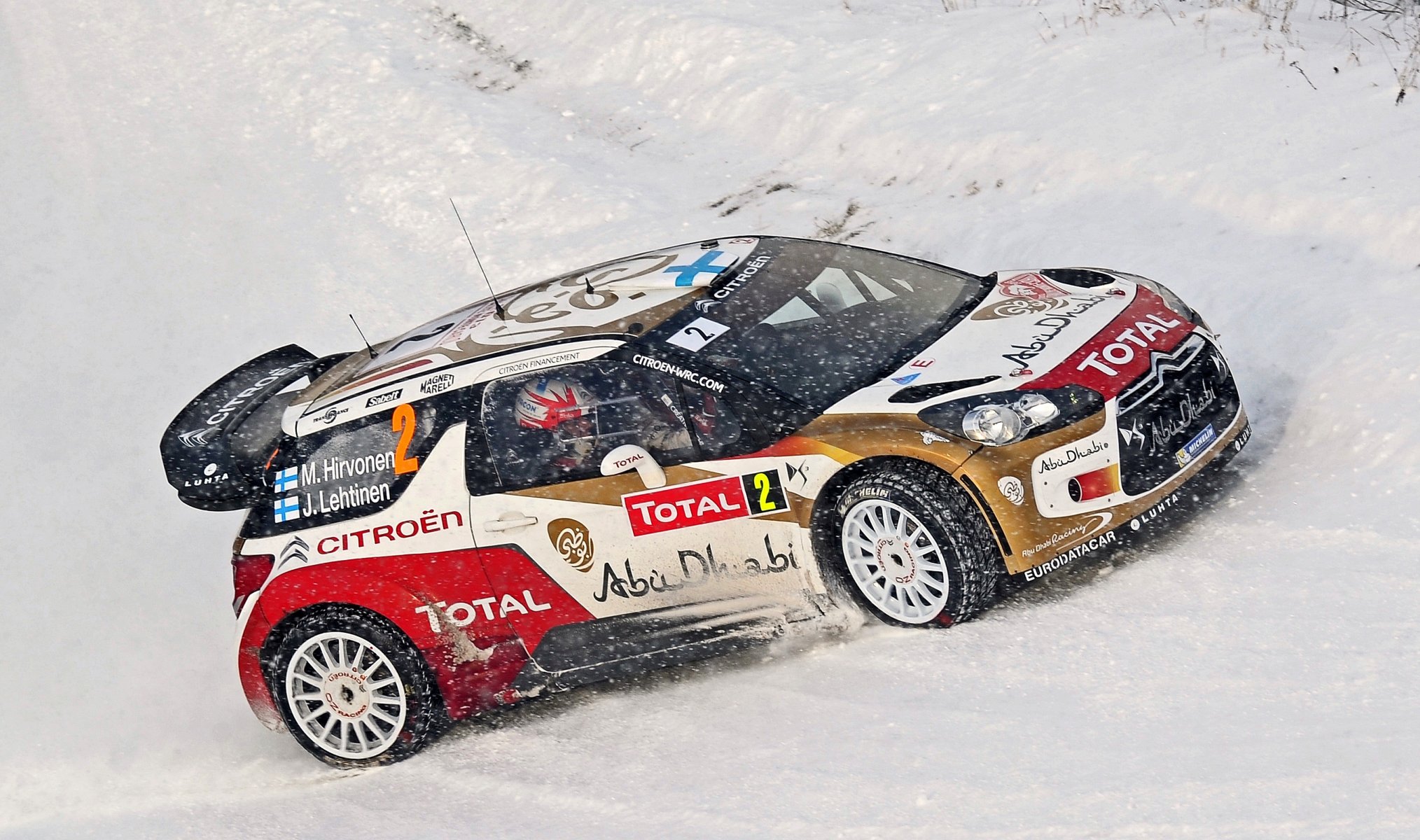 citroen ds3 zlot wrc śnieg zima pełna citroen m. hirvonen j lehtinen