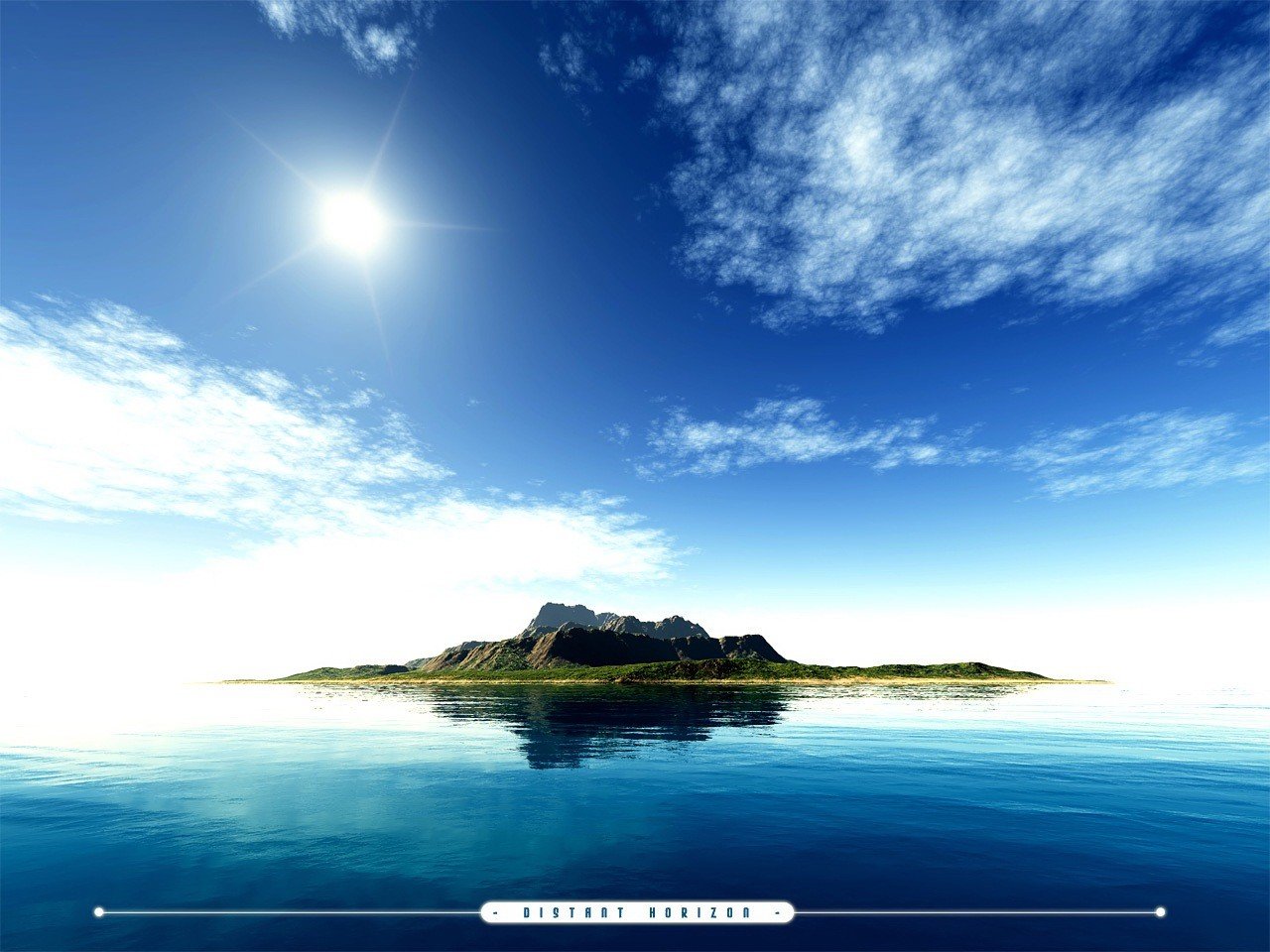 morze słońce wyspy woda niebo niebiesko-zielone bzdury