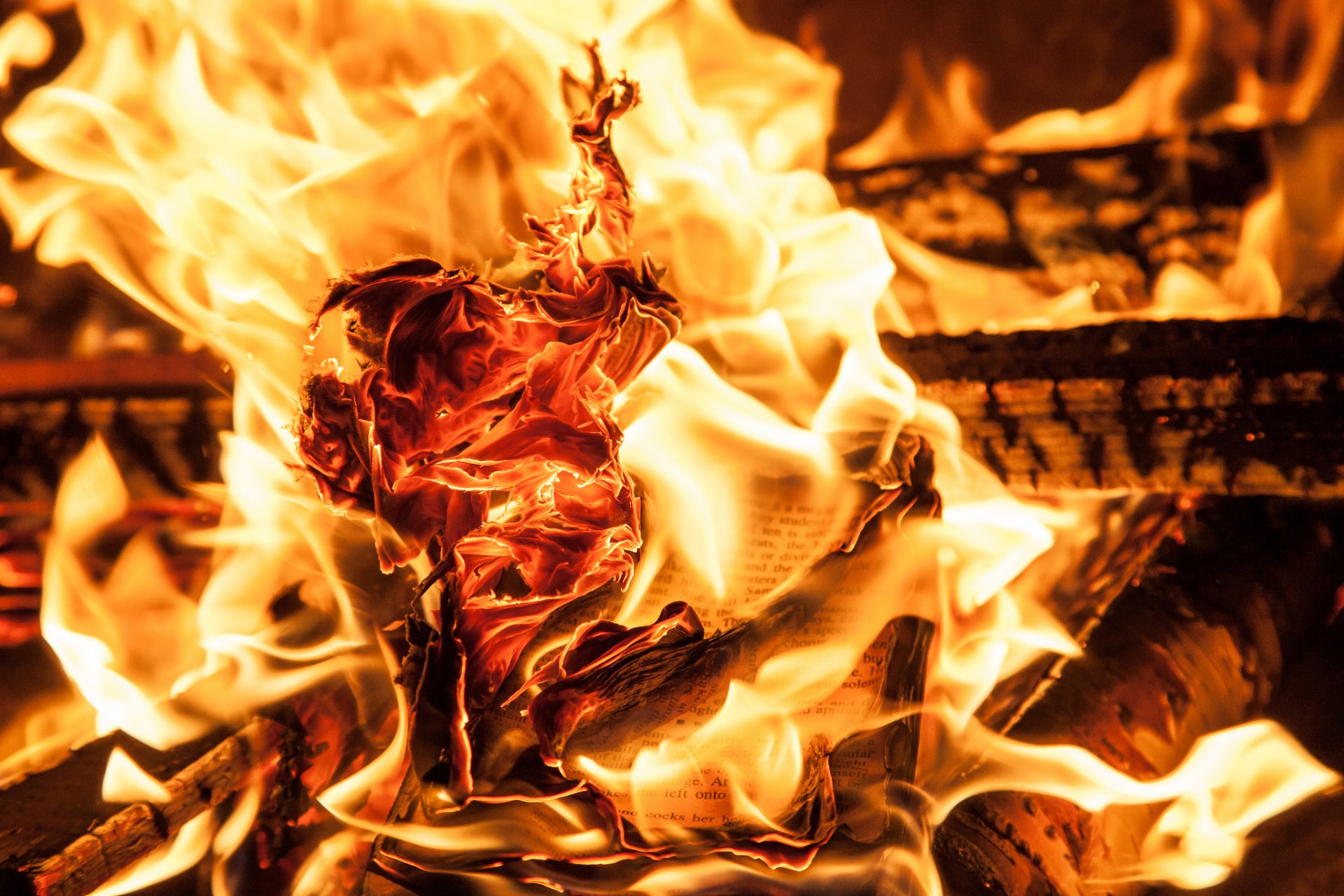 ogień papier ciepło