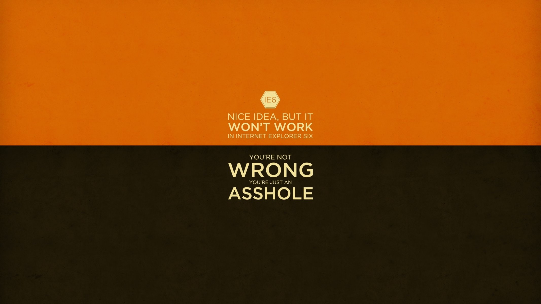 minimalizm napis pomarańczowy tapeta