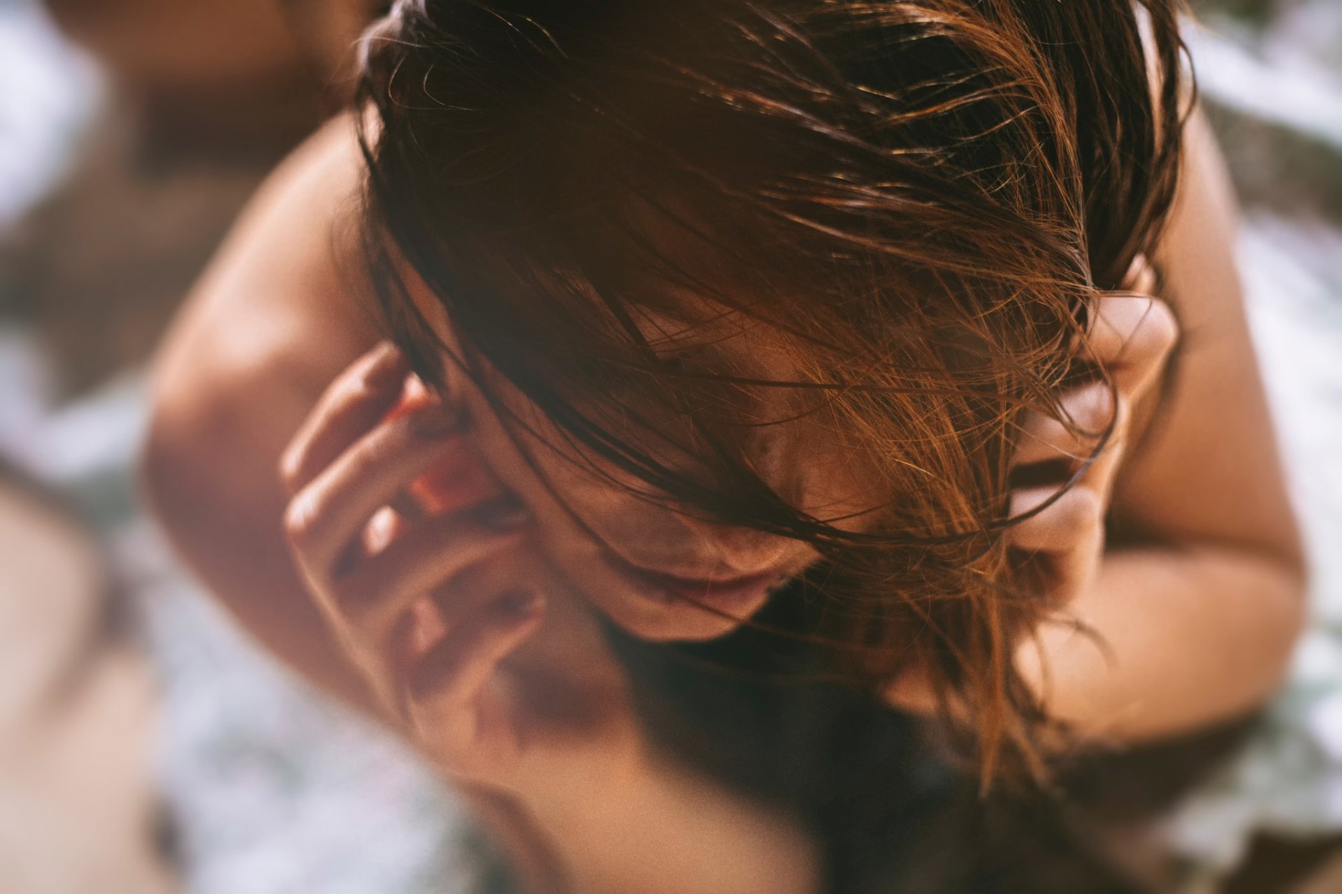 widok z góry włosy piegi