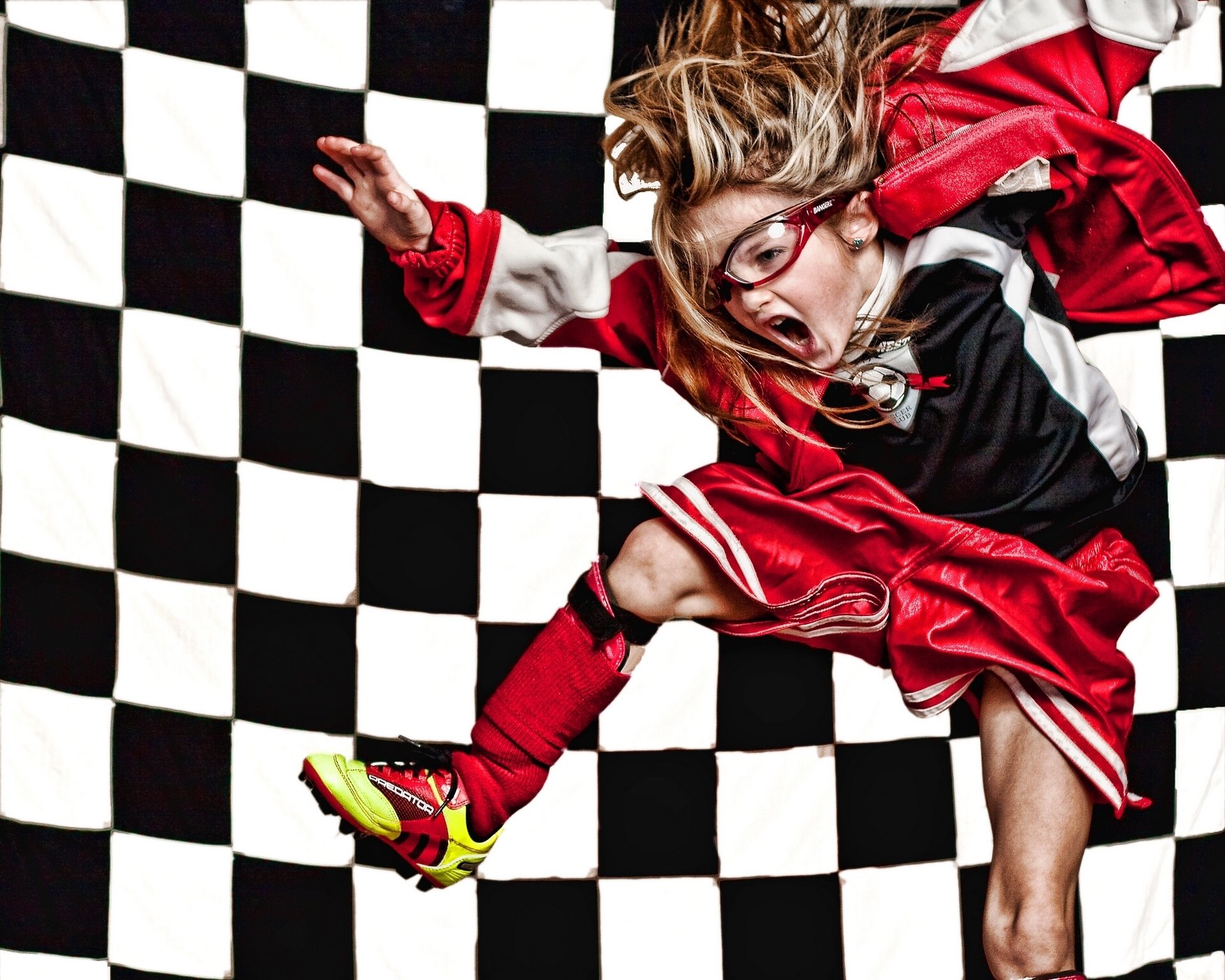 dziewczyna piłkarz okulary buty