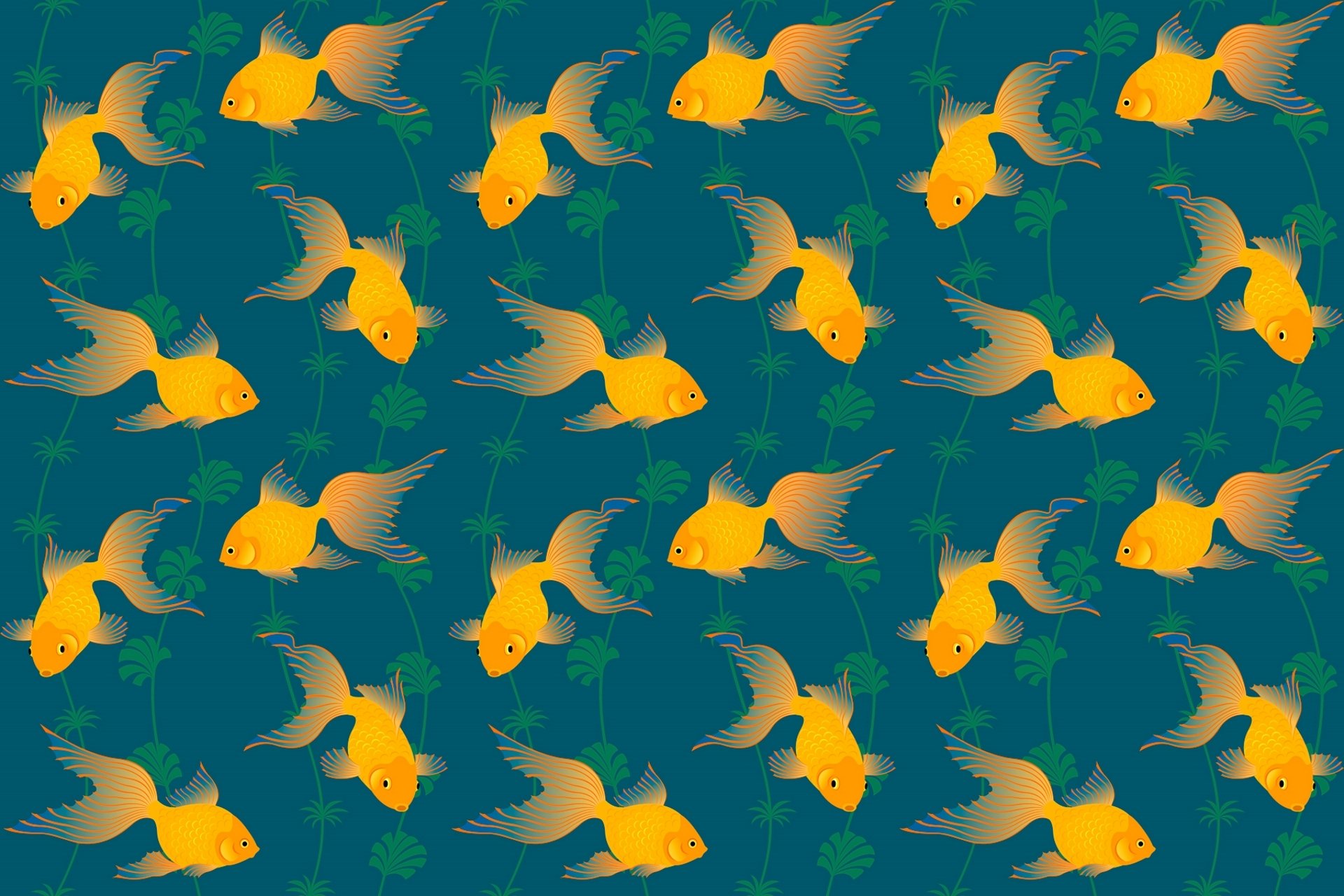 złota rybka wodorosty ogon wzór