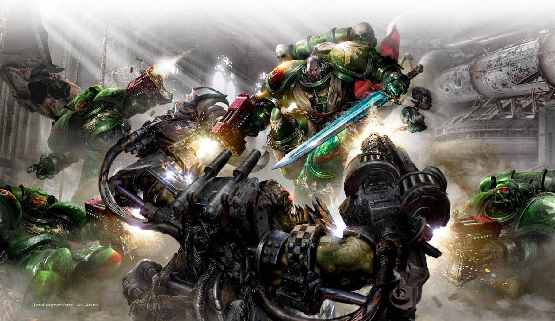 warhammer 40k mroczne anioły mroczne anioły space marines ork bolter miecz