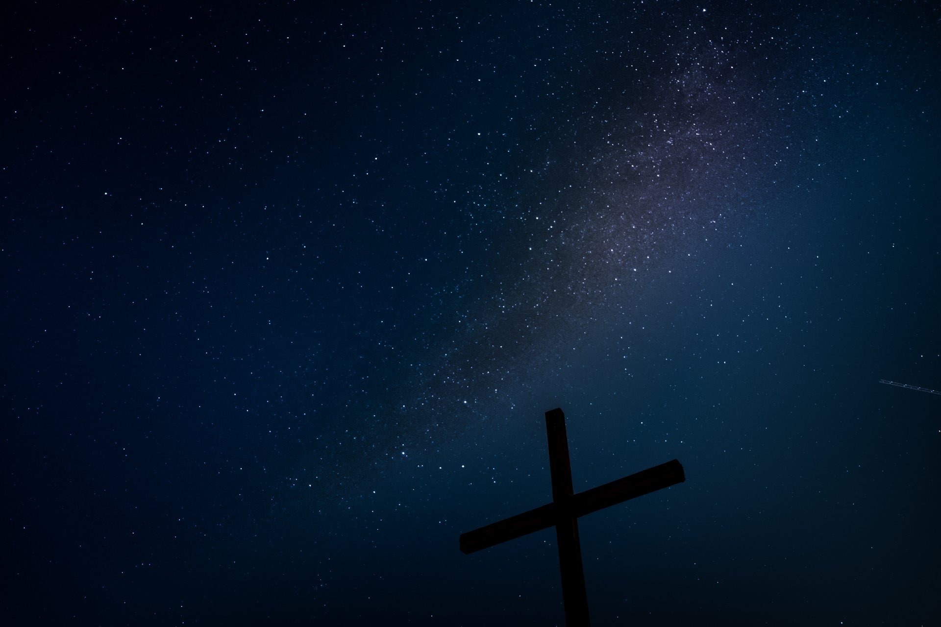 gwiazdy noc droga mleczna krzyż