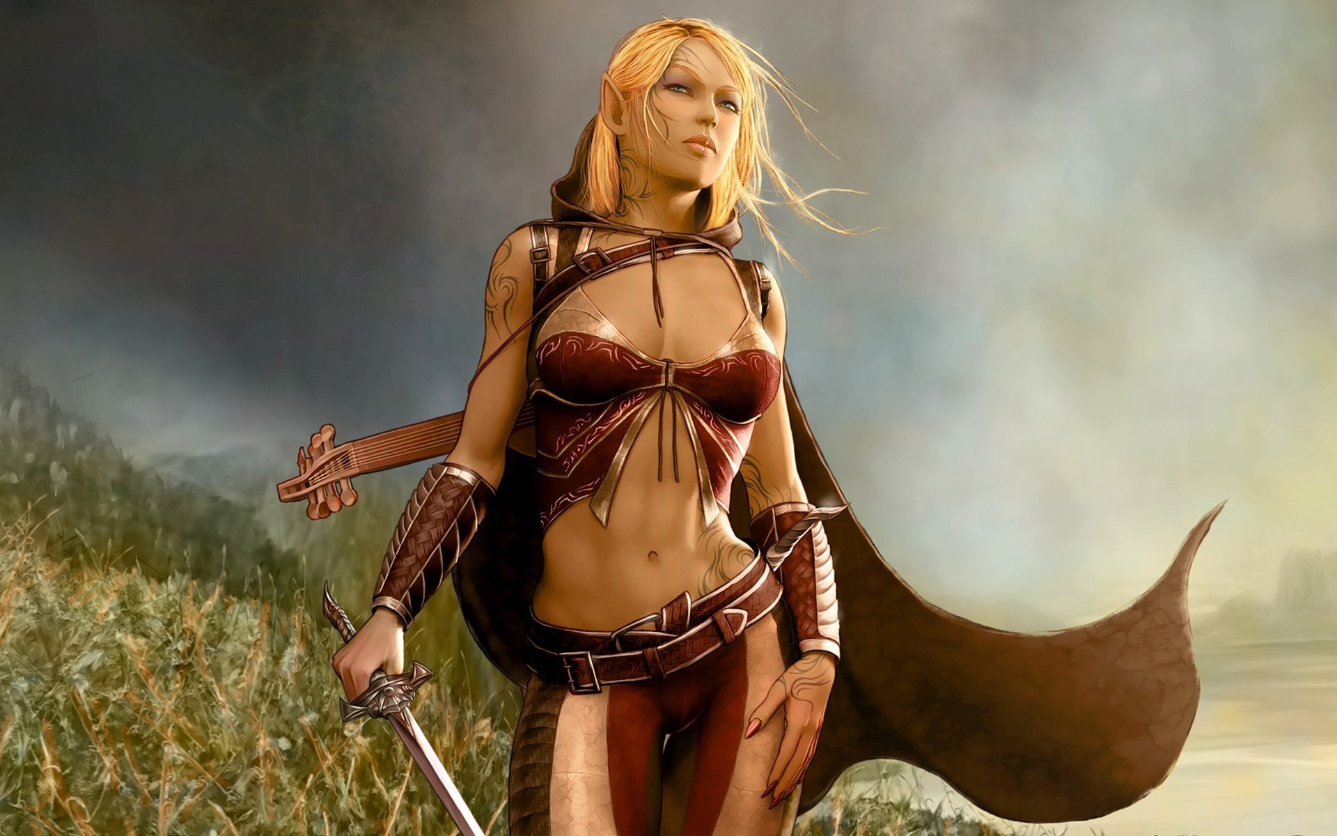 fantasy wojownik miecz