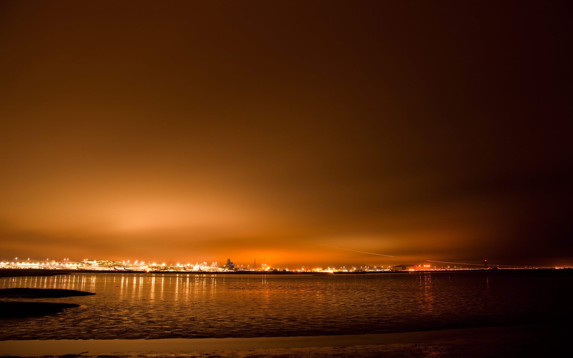 miasto zachód słońca morze rzeka natura krajobraz