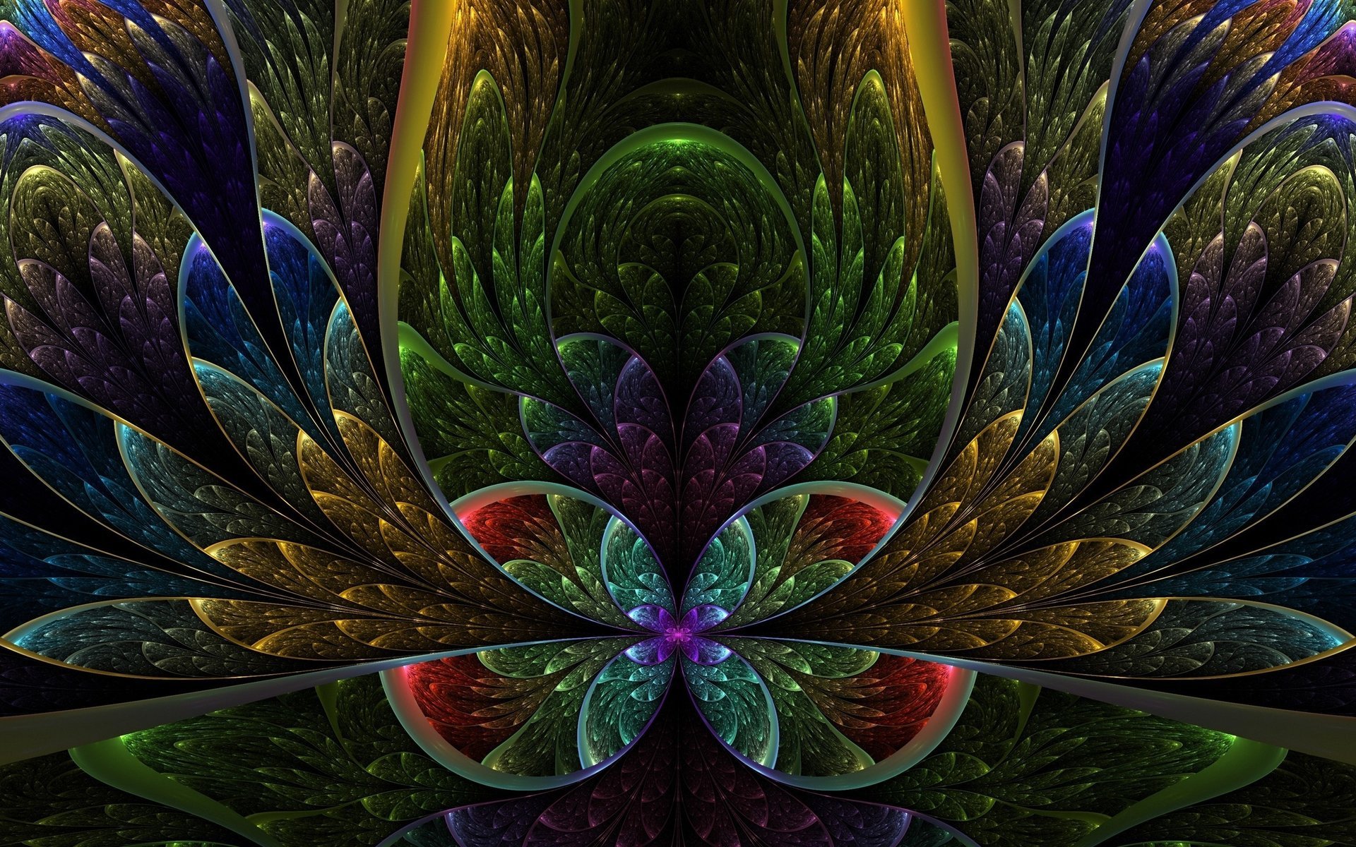 półokręgi fraktale rozłogi kieliszki płatki