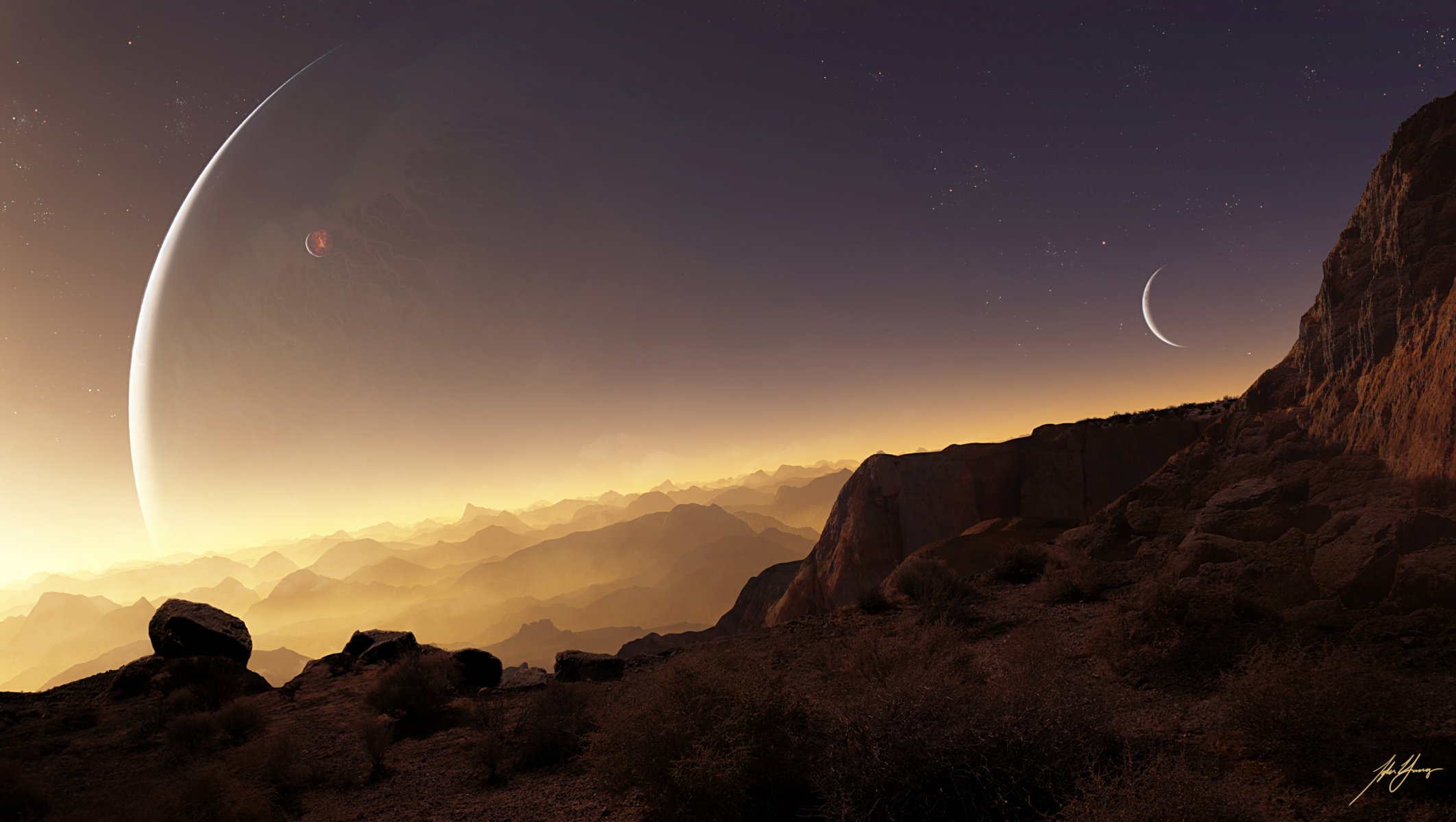 terraspace sztuka skały planety gwiazdy