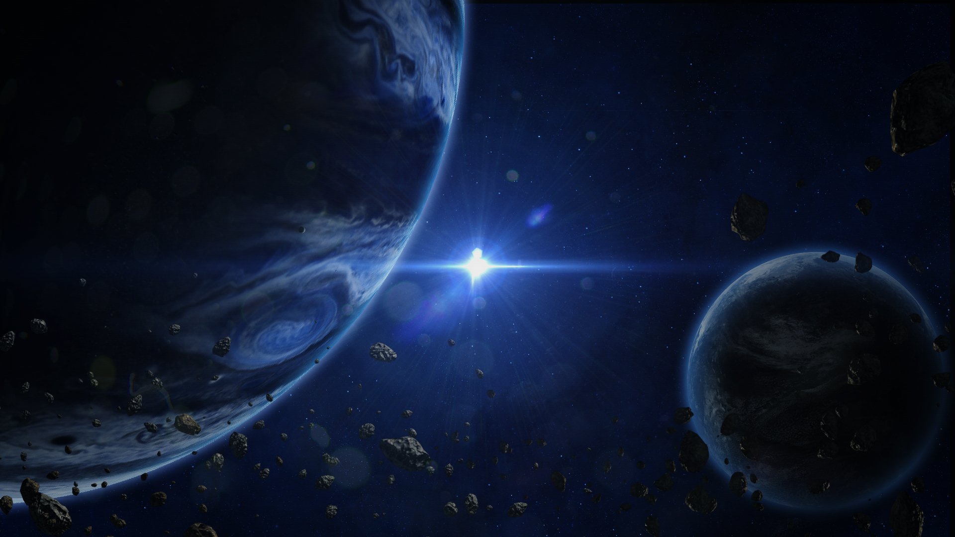 gwiazda planety asteroidy przestrzeń