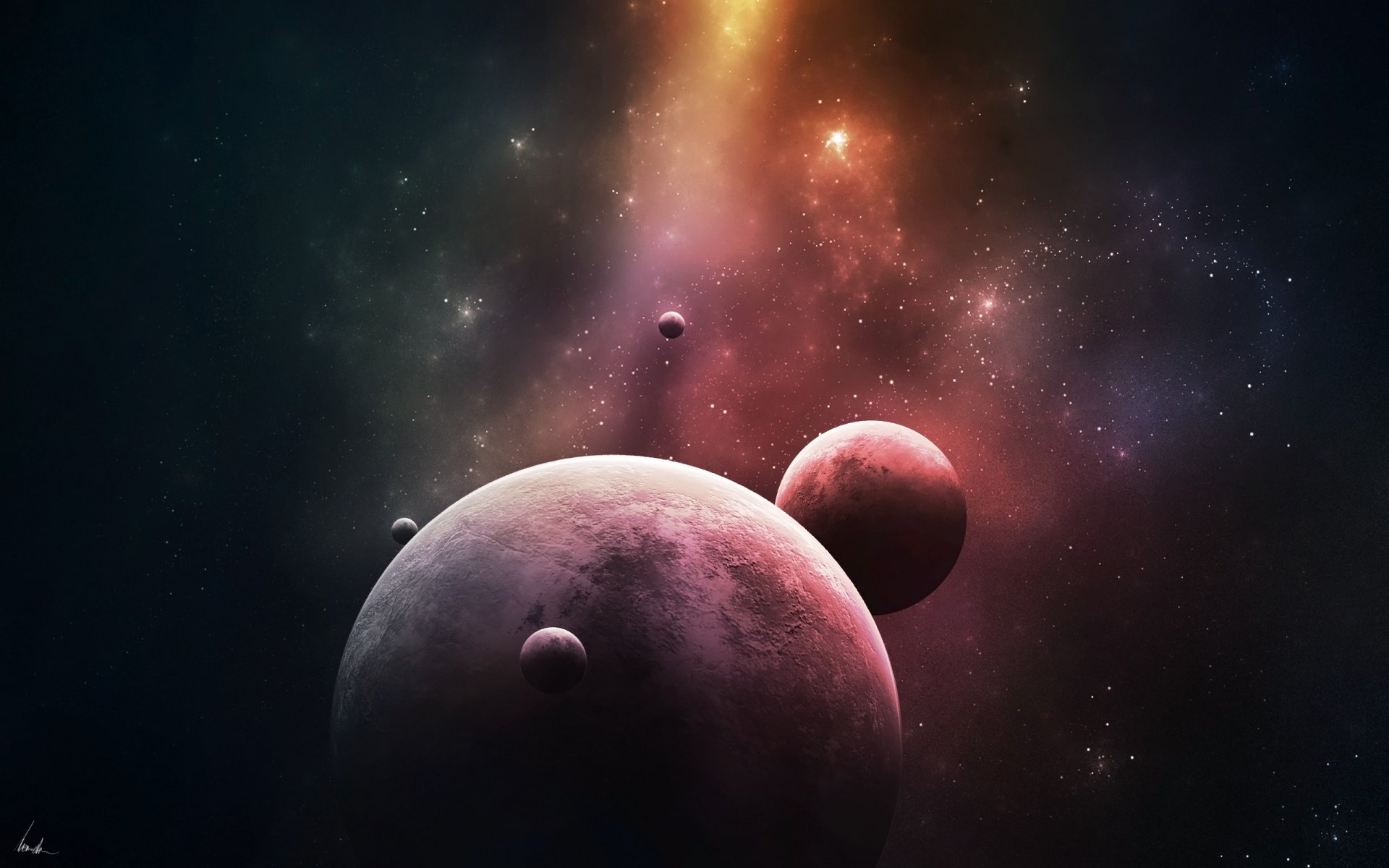 przestrzeń planeta satelity mgławica światło