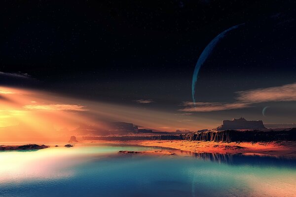 Fantastyczny Krajobraz obcej planety