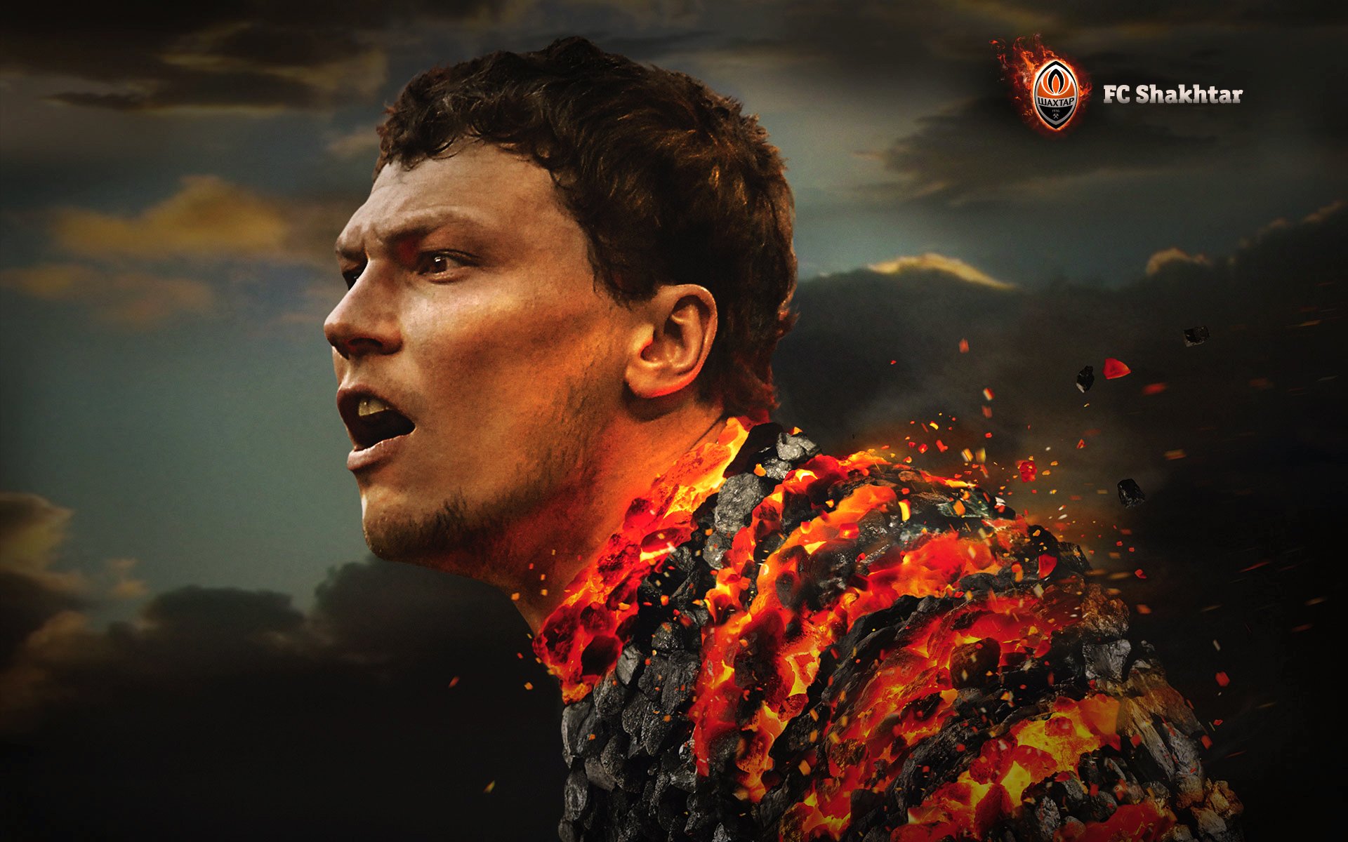 andriej piatow górnik piłka nożna zawodnik sport twarz żar ogień