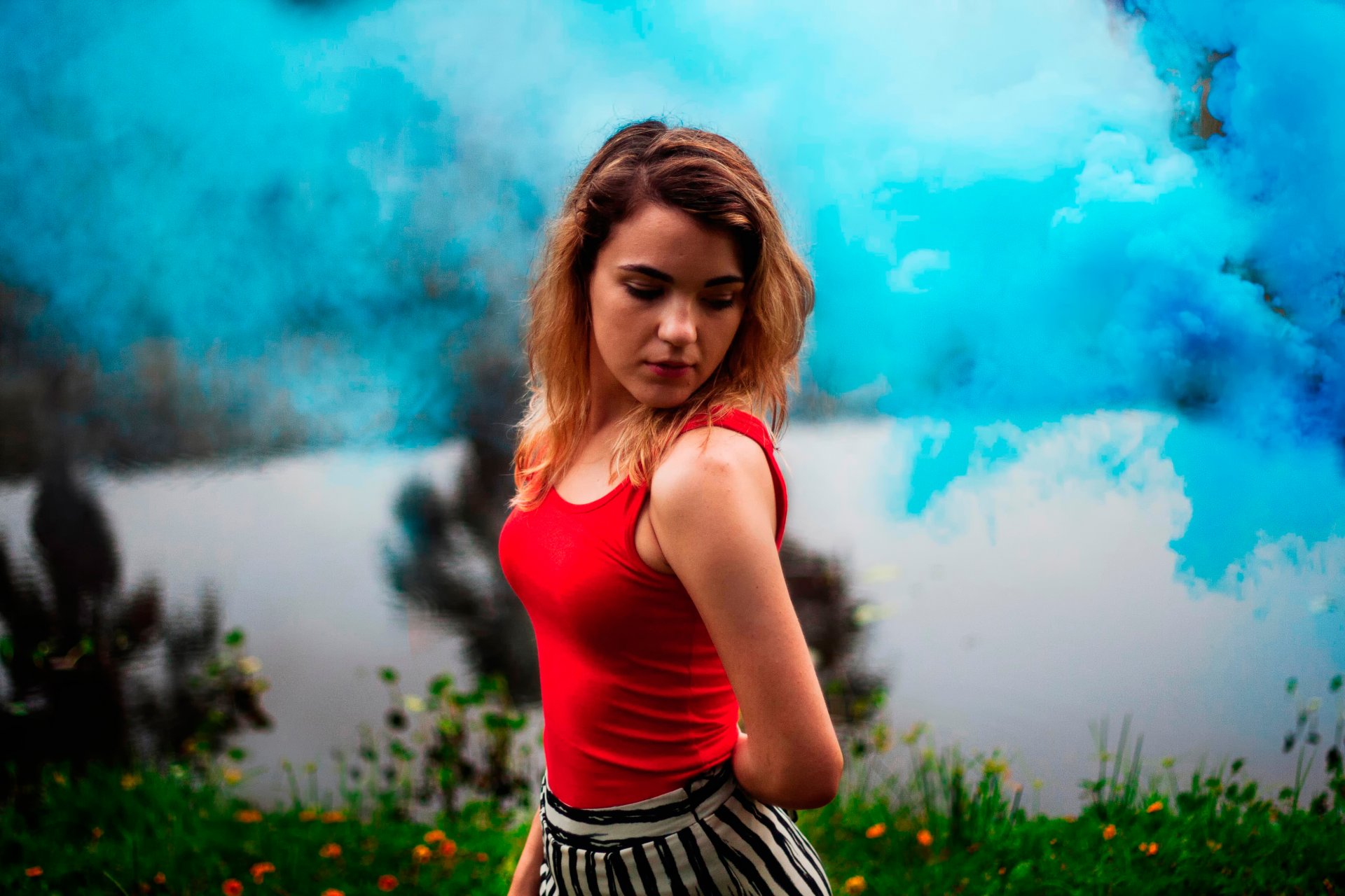 toksyny portret dziewczyna dym