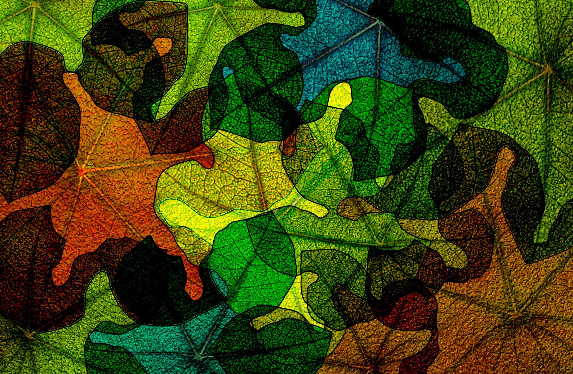 witraż jesień tapeta szkło kolor abstrakcja liście