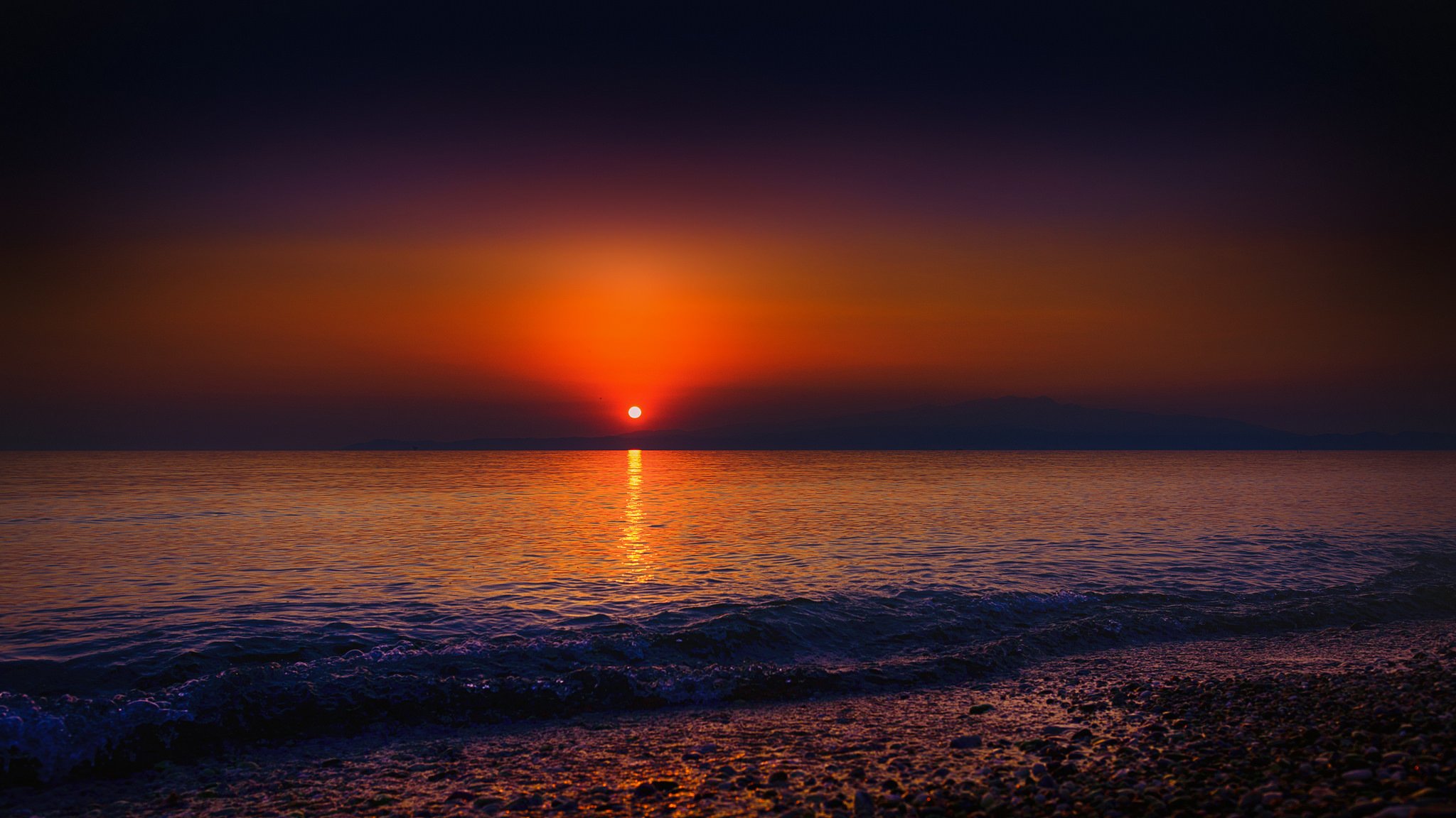 niebo słońce zachód słońca morze brzeg fale surfowanie